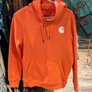 NWOT Ladies Carhartt Orange Hoodie. It’s more a light mango than pumpkin orange